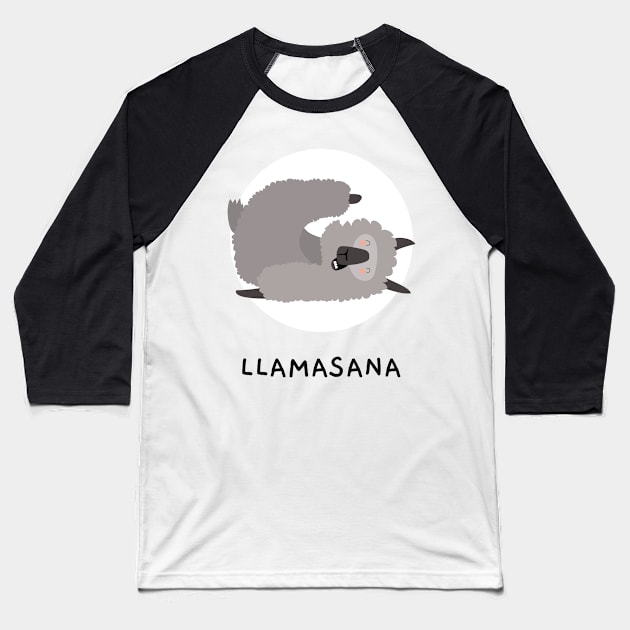 Asana Yoga - Llamasana - Llama Baseball T-Shirt by SweetStudios